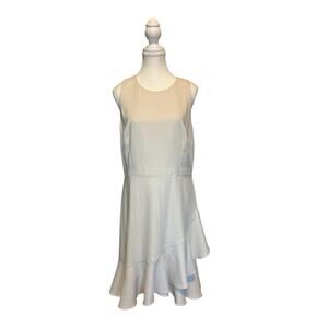 Banana Republic Factory | Ivory/Black Polka Dot Ruffle Hem Dress | 12